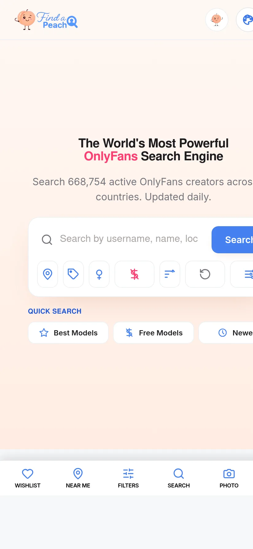 FindaPeach app — The most powerful OnlyFans search