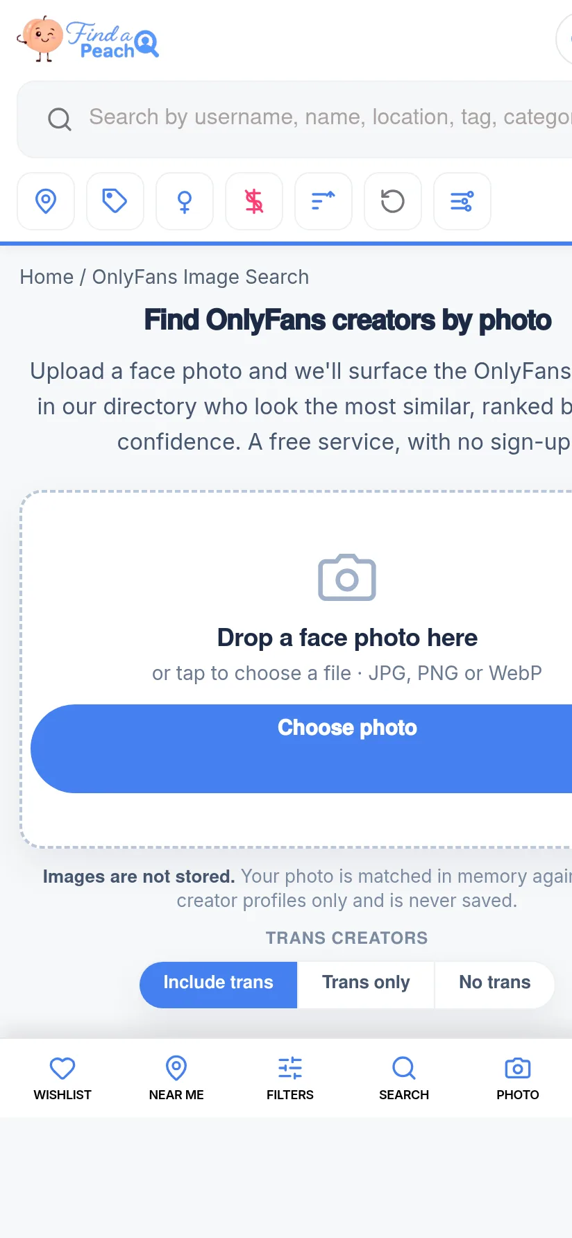 FindaPeach app — Image search by photo