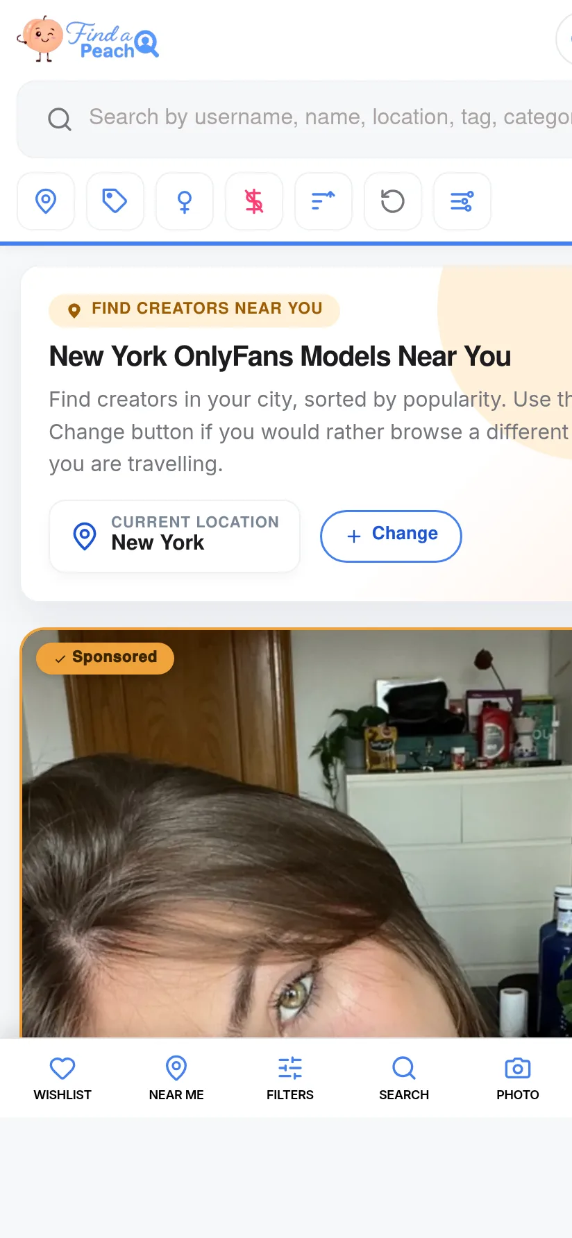 FindaPeach app — Near-me: creators around you